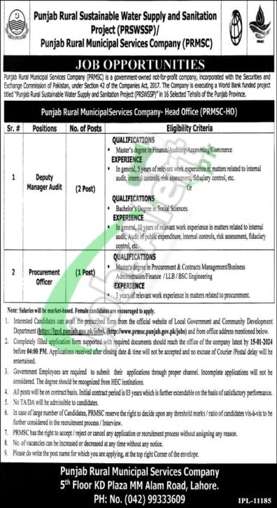 2024 Lahore Latest Advertisement For Jobs In Local Government And