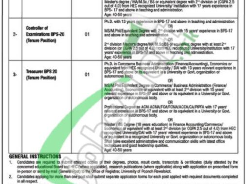 2024 Latest Advertisement For Jobs At University Of Poonch Rawalakot