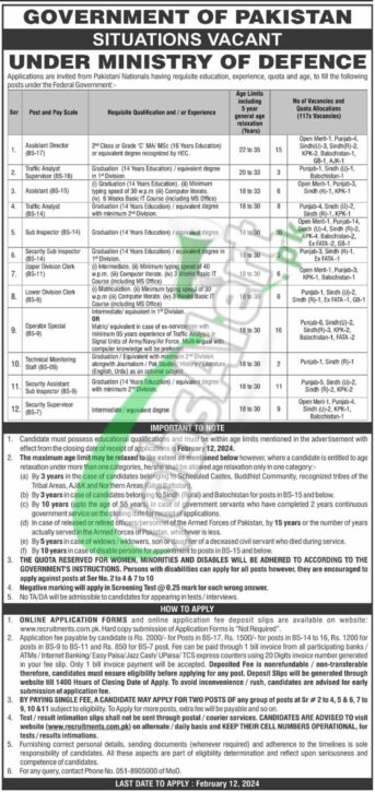 2024 Mod Advertisement For Ministry Of Defence Jobs Apply