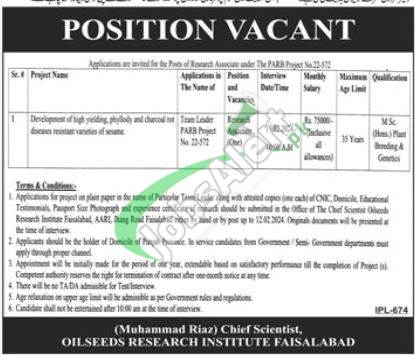 2024 Parb Jobs Application: Punjab Agriculture Research Board Form