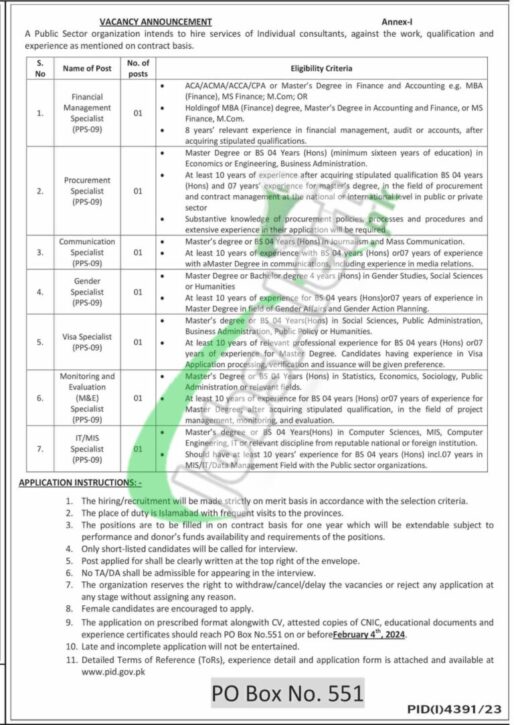 2024 Public Sector Organization Job Openings At Po Box 551