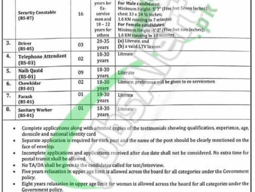 Application Form For Provincial Assembly Of Punjab Jobs 2024