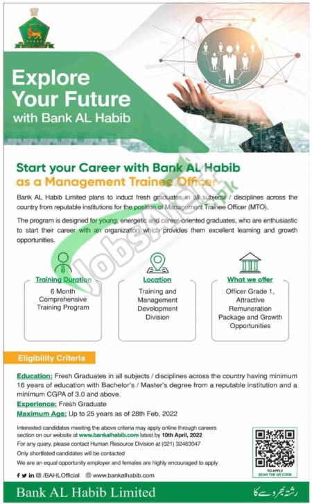 Apply Online For Bank Al Habib's 2024 Management Trainee Officer