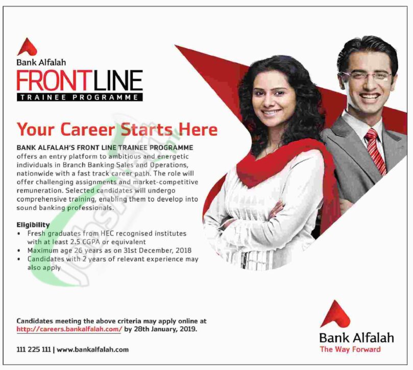 Bank Alfalah 2024 Graduate Job Opportunities Available Online At Www.bankalfalah.com