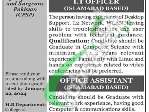 Career Opportunities At College Of Physicians And Surgeons Pakistan (cpsp)