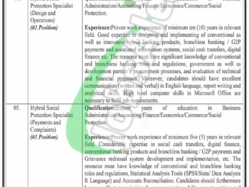 Download Online Application Form For 2024 Jobs At Bisp (benazir