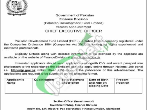 Download Online Application Form For Finance Division Jobs 2024