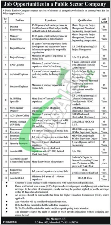 Government Of Pakistan Latest Jobs 2024 At Po Box No