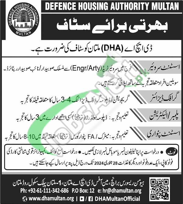 Latest Advertisement For Dha Multan Jobs 2024 Now Available For