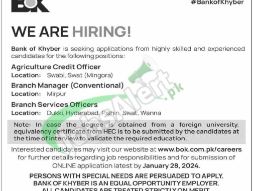 Latest Job Openings At Bank Of Khyber For 2024