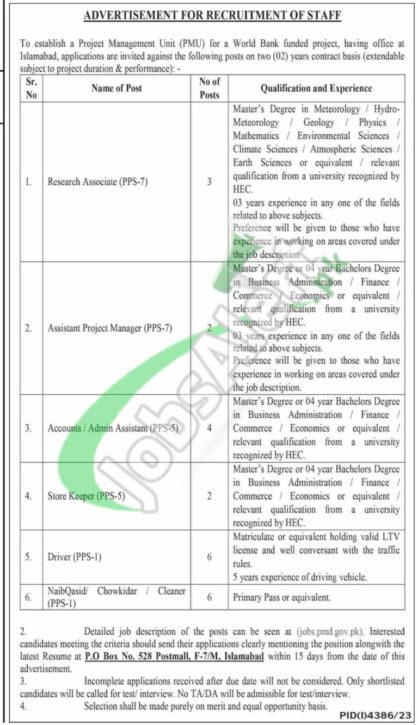 Latest Jobs From Meteorological Department Po Box 528 Islamabad 2024