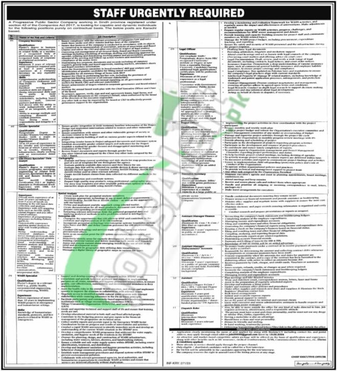 Latest Online Application For Public Sector Organization Jobs In Sindh