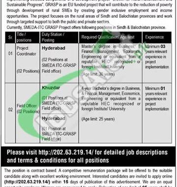 Small And Medium Enterprises Development Authority (smeda) Employment Opportunities In