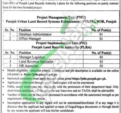 2024 Bor Advertisement For Punjab Jobs: Apply Online Through Board