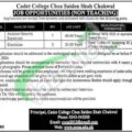 2024 Employment Opportunities At Cadet College Choa Saiden Shah