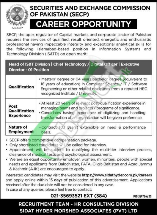 2024 Secp Job Opportunities: Apply Online Before The Last Date