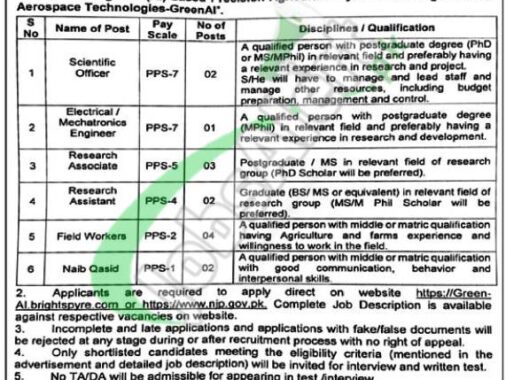 Apply For Arid Agriculture University Jobs 2023 Online At Www.uaar.edu.pk