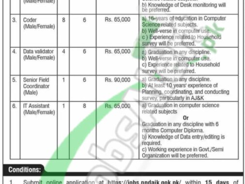 Download Online Form For Ajk Planning & Development Department Jobs