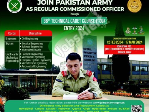 Pak Army Tcc 36 2023 Registration For Technical Cadet Course