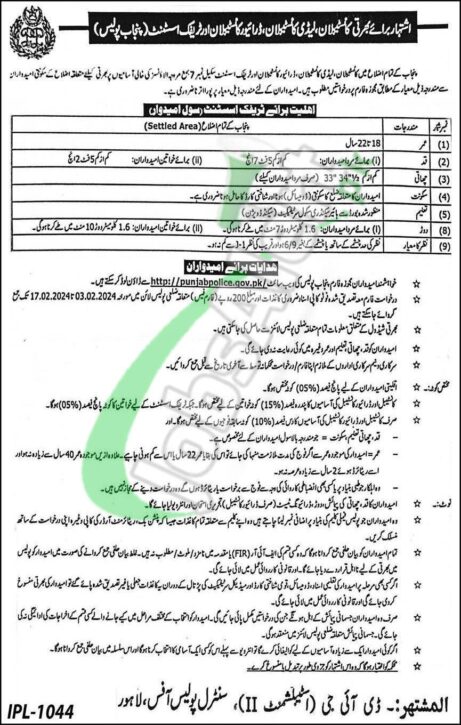 Punjab Police Department Is Hiring Traffic Assistants For 2024