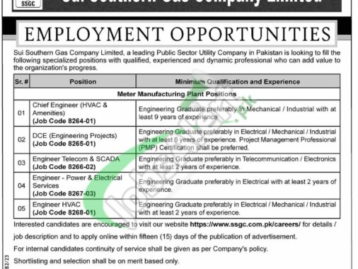 Ssgc Jobs 2024: Latest Advertisement With Online Application Process