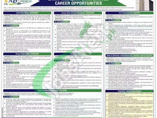 Zarai Taraqiati Bank Limited (ztbl) Now Hiring For 2024