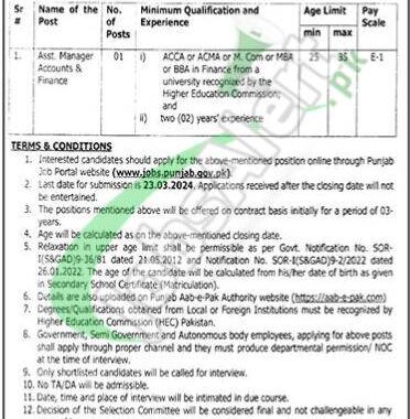 Apply Online For Punjab Clean Water Authority Jobs 2024