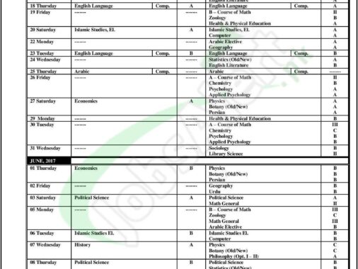 Download Ajk University Date Sheet 2024 For Ba/bsc/b.com/ma/msc From Ajku.edu.pk