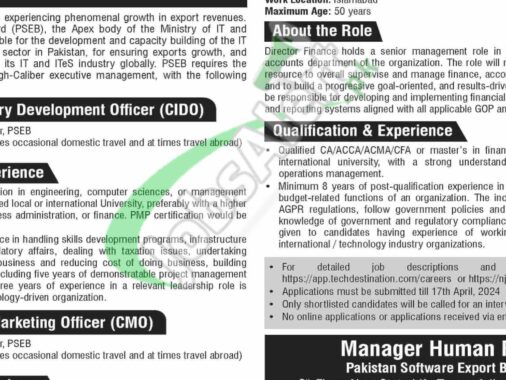 Download Application Form For Pseb Jobs 2024 At Pakistan Software