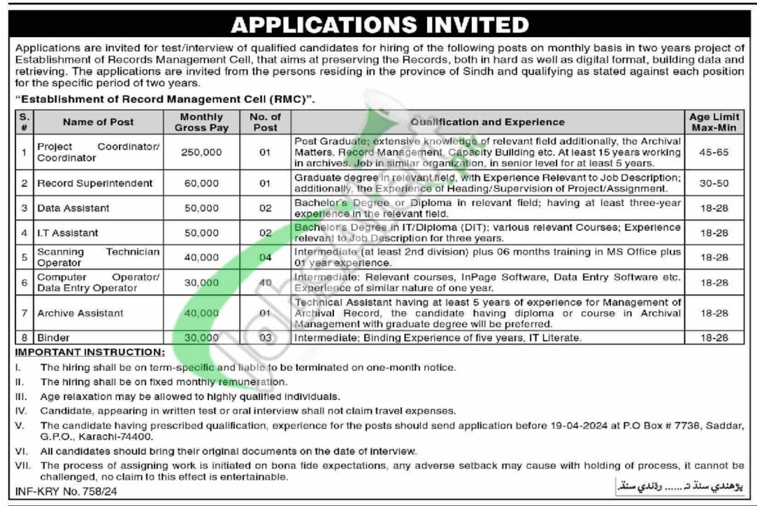 Download Application Form For Sindh Revenue Board Jobs 2024