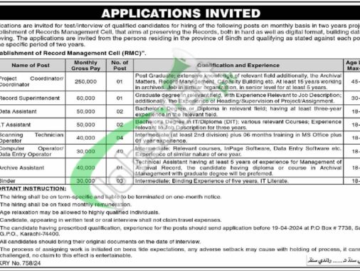 Download Application Form For Sindh Revenue Board Jobs 2024