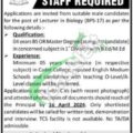 Employment Opportunity For Lecturers At Frontier Scouts Cadet College Warsak