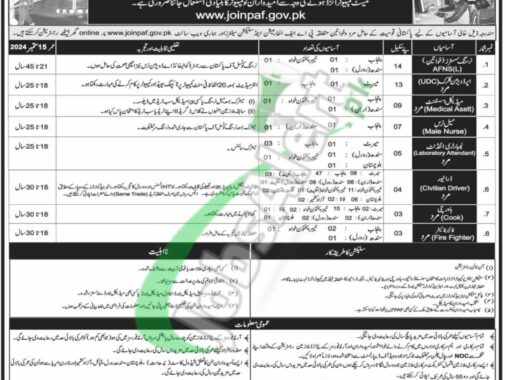 Join The Pakistan Air Force Civilian Jobs In 2024: Online