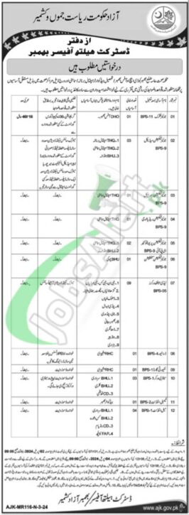 Latest Advertisement For Bhimber Health Department Ajk Jobs 2024