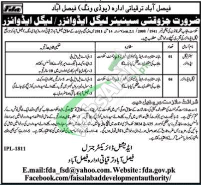 Latest Advertisement For Fda Jobs In 2024 At Faisalabad Development