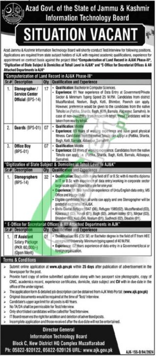 Available Positions At Ajk Information Technology Board In 2024