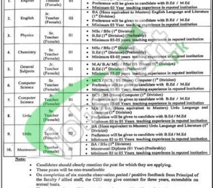 Latest Job Opportunities At Public Girls High School In Cantonment