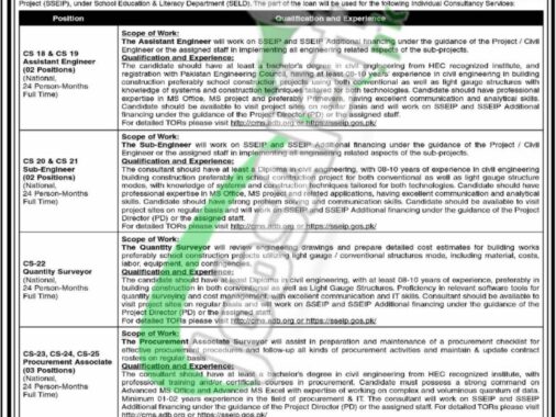 Sindh School Education & Literacy Department Job Opportunities 2024: Download