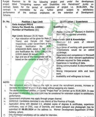 Rewrite This Title With Different Wordingwomen Development Department Punjab Jobs