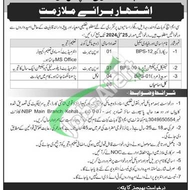 Rewrite This Title With Different Wordingcmh Kohat Jobs 2024 Combined