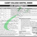 Rewrite This Title With Different Wordingcadet College Ghotki Jobs 2024