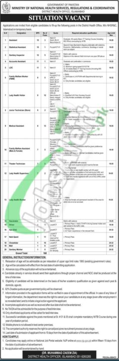 Rewrite This Title With Different Wordinghealth Department Islamabad Jobs 2024