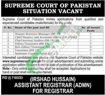 Rewrite This Title With Different Wordingsupreme Court Of Pakistan Jobs