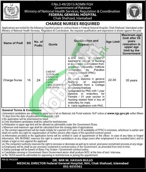 Rewrite This Title With Different Wordingfederal General Hospital Islamabad Jobs