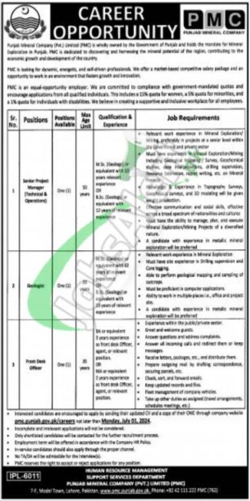 Rewrite This Title With Different Wordingpunjab Mineral Company Lahore Jobs