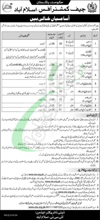 Rewrite This Title With Different Wordingchief Commissioner Islamabad Jobs 2024