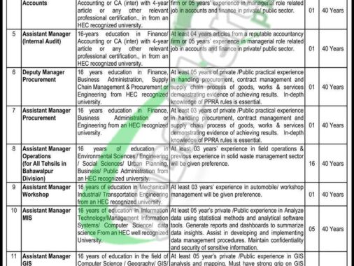 Rewrite This Title With Different Wordingbwmc Jobs 2024 Bahawalpur Waste