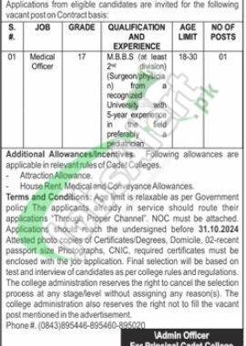 Rewrite This Title With Different Wordingcadet College Mastung Jobs 2024