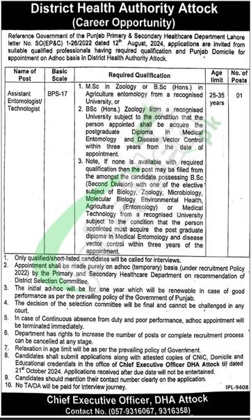 Rewrite This Title With Different Wordingdistrict Health Authority Attock Jobs