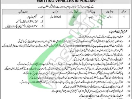 Rewrite This Title With Different Wordingtransport Department Punjab Jobs 2024